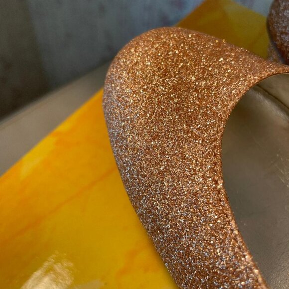 Go Max Adala Women's Size 7 Gold Sparkly Glitter Platform Pumps 5” Heels NEW - Picture 12 of 14